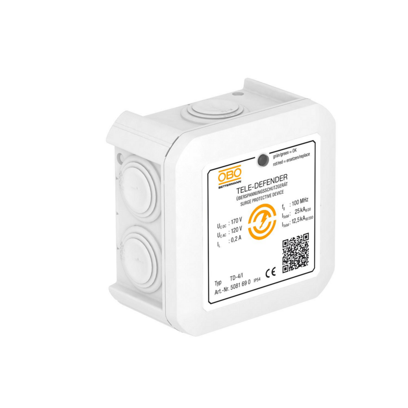 OBO Überspannungsschutzgerät für Telekommunikationsanlagen TD-4/I, weiß