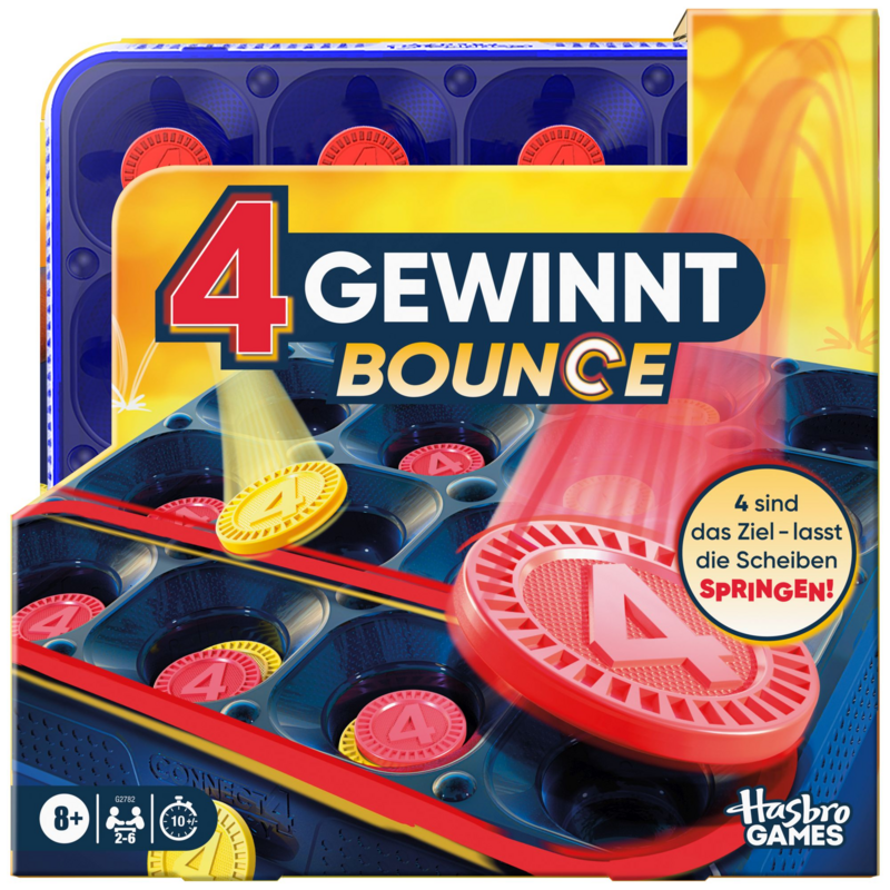 Hasbro Vier gewinnt Bounce - schnelles Familienspiel mit springenden Scheiben
