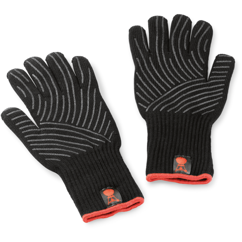 Weber Grillhandschuhe 6669 mit Silikon-Griffflächen, S/M Handschuh, schwarz, 2