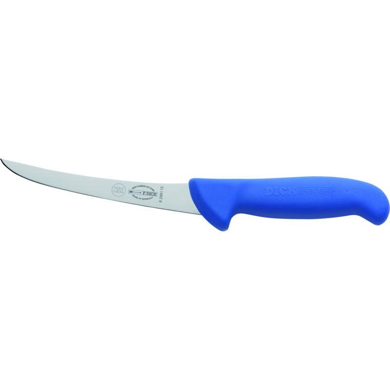 DICK ErgoGrip Ausbeinmesser, steif, 15cm, XXL-Sicherheitsgriff Messer, blau