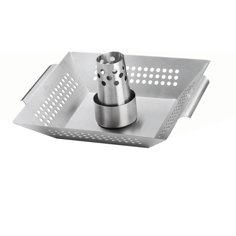 Napoleon Edelstahl Geflügelhalter & Gemüsekorb Grillkorb, silber