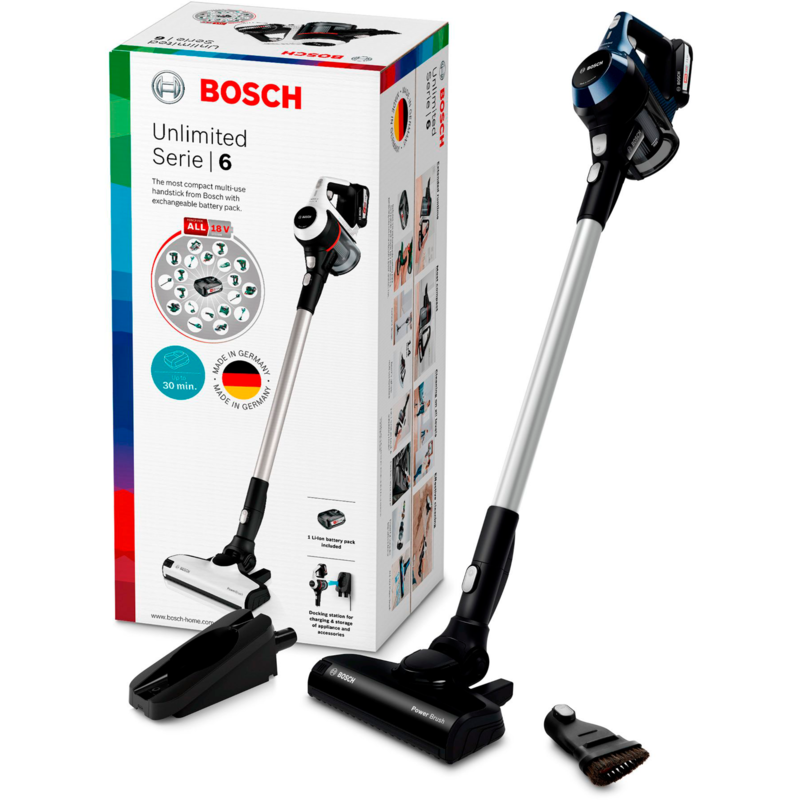 Bosch Home BBS611PCK Stielstaubsauger, schwarz/blau