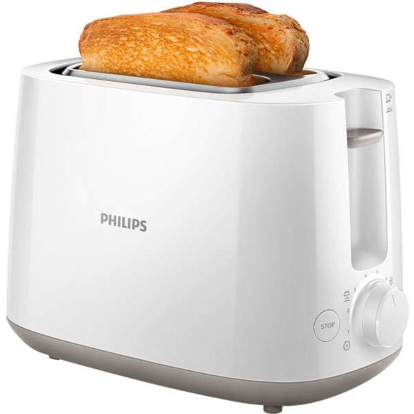 Philips Daily Collection Toaster HD2581/00, weiß, 900 Watt, für 2 Scheiben Toast