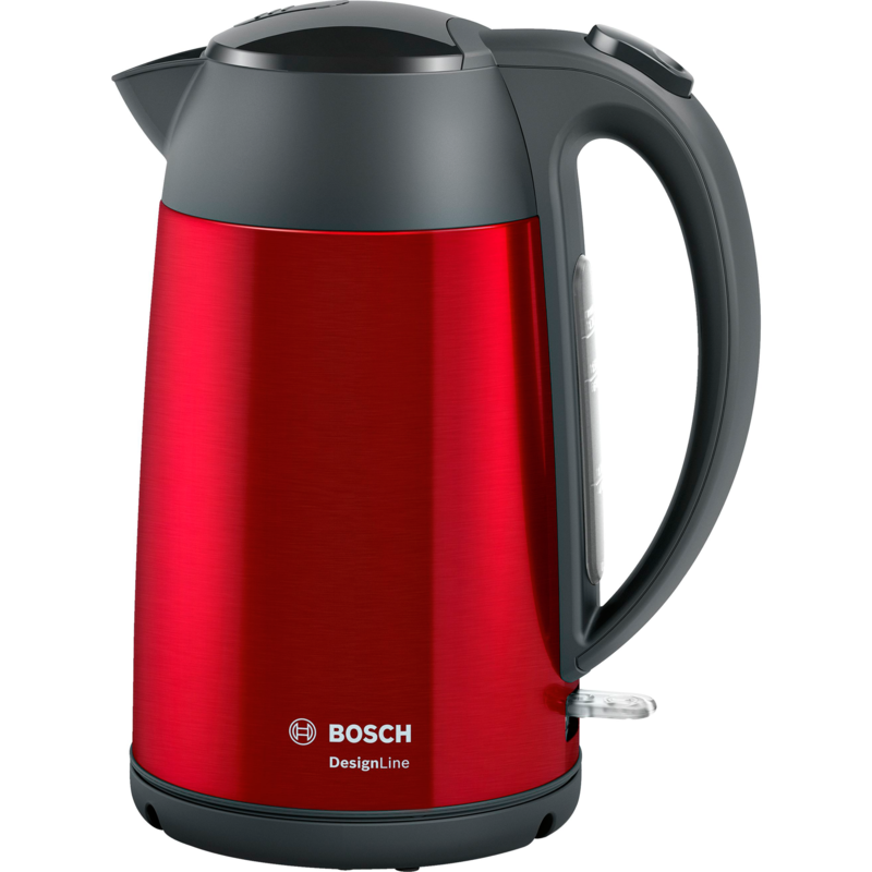 Bosch Home Wasserkocher DesignLine TWK3P424, rot/grau, 1,7 Liter
