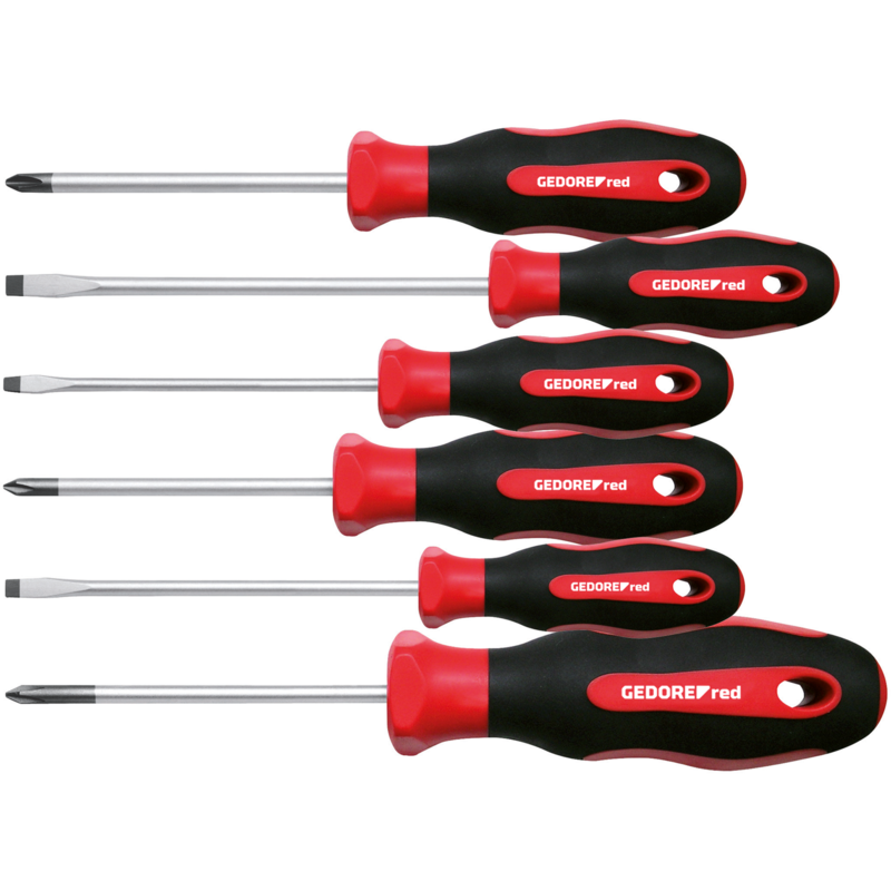 GEDORE Red 2K-Schraubendreher-Satz, 6-teilig, rot/schwarz