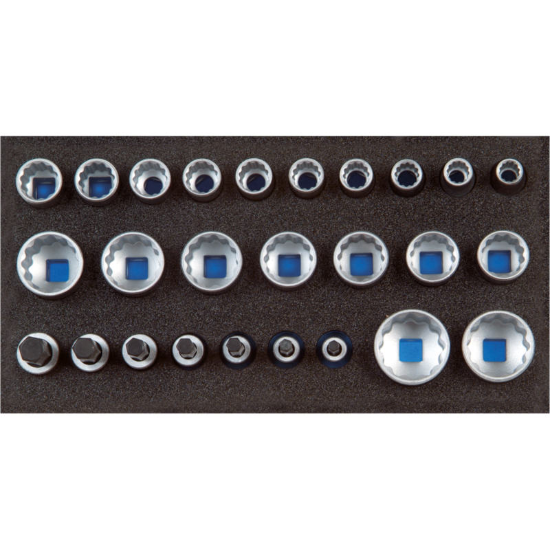 GEDORE Steckschlüsseleinsatz-Set 1/2", 26-teilig, im 1/3 Check-Tool-Modul