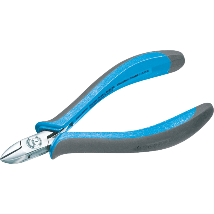 GEDORE Elektronik-Mini-Seitenschneider, ESD Schneid-Zange, schwarz/blau, mit