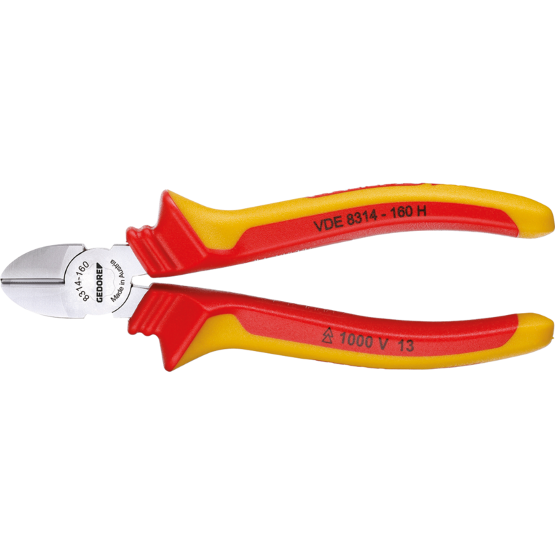 GEDORE VDE-Seitenschneider mit Hüllenisolierung, 160mm Schneid-Zange, rot/gelb