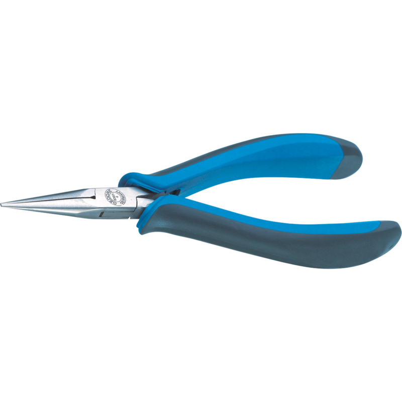 GEDORE Elektronik-Spitzzange, ESD Elektronik-Zange, schwarz/blau, Gerade, 145mm