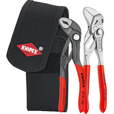 KNIPEX Mini-Zangenset 002072V01, 2-teilig Zangen-Set, rot/schwarz, in