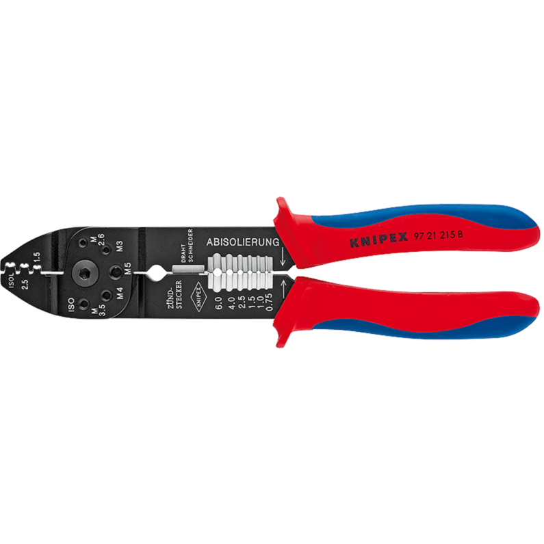 KNIPEX Crimpzange 97 21 215 B, Abisolieren, Crimpen 0,75 - 6mm²