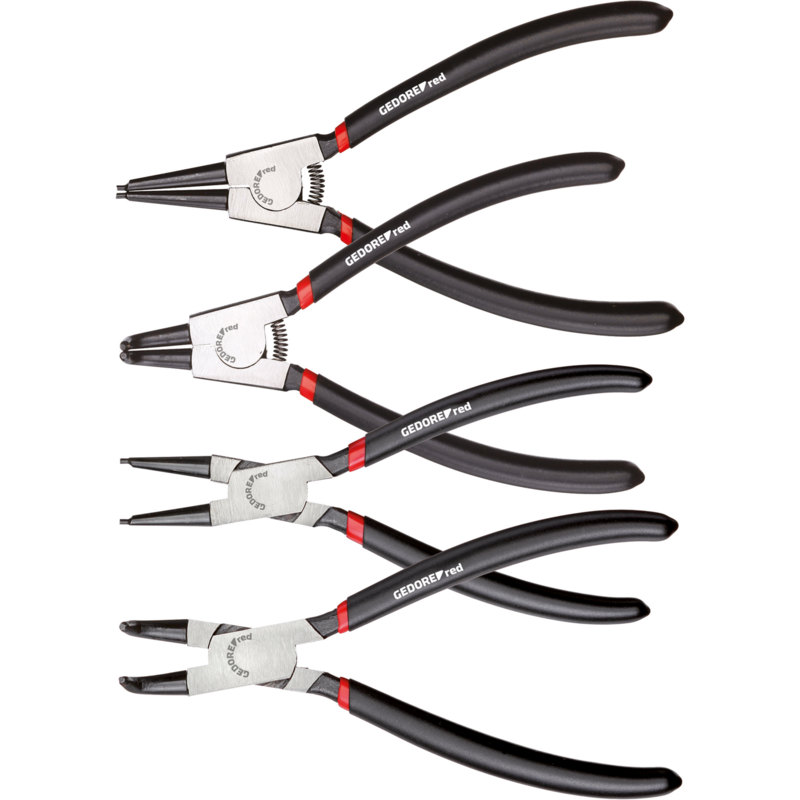 GEDORE Red Sicherungsring-Zangen-Satz gerade und gewinkelt, 4-teilig Zangen-Set