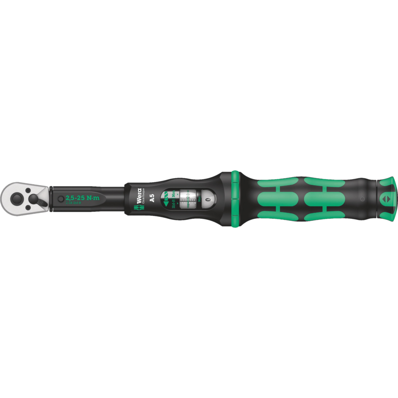 Wera Drehmomentschlüssel mit Umschaltknarre Click-Torque A 5, schwarz/grün
