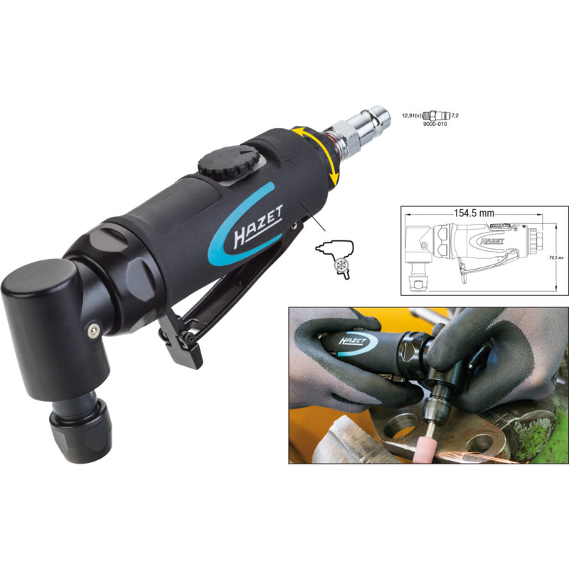 Hazet Stabschleifer, abgewinkelt 9032N-5 Schleifer, schwarz, 2.000 U/min bis