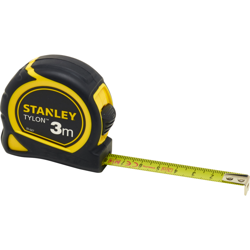 Stanley Bandmaß Tylon, 3 Meter, schwarz/gelb, 12,7mm