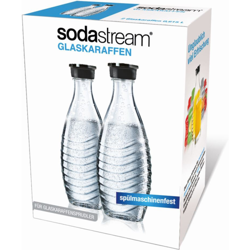 SodaStream Glaskaraffe Duopack Kanne, transparent/schwarz, für Penguin- und