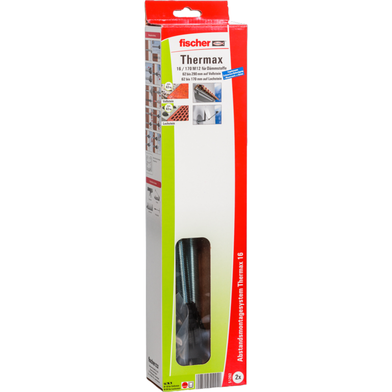 fischer Abstandsmontagesystem Thermax 16/170 M12 Dübel, 2 Stück
