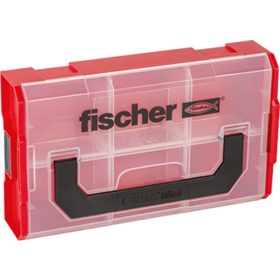 fischer FixTainer - leer - Aufbewahrungsbox, rot/transparent