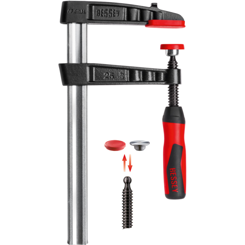 BESSEY Schraubzwinge TG25-2K Zwinge, schwarz/rot, 250 / 120