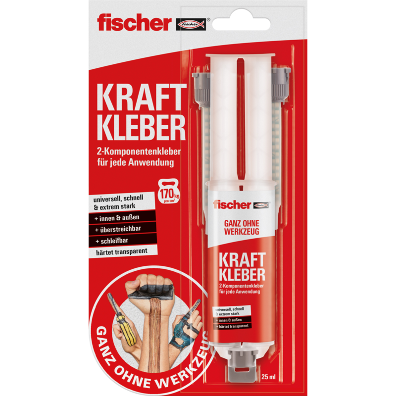 fischer GOW Kraftkleber, 25ml Kleber, transparent