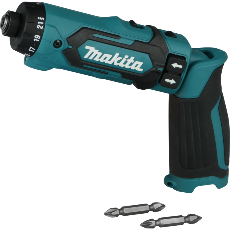 Makita Akku-Knickschrauber DF012DZ, 7,2Volt Bohrschrauber, blau/schwarz, ohne