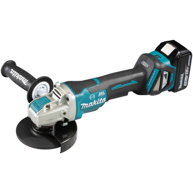 Makita X-LOCK Akku-Winkelschleifer DGA519RTJ, 18Volt, blau/schwarz, 2x Li-Ion