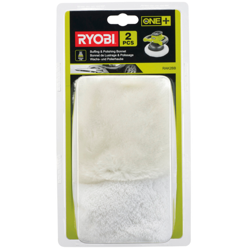 Ryobi Wachs- und Polierhauben-Set RAK2BB, 2-teilig, weiß