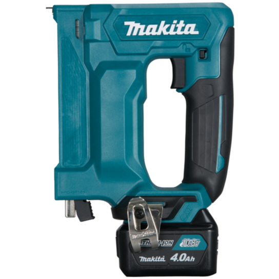 Makita Akku-Tacker ST113DSMJ, 10,8 Volt Elektrotacker, blau/schwarz, 2x
