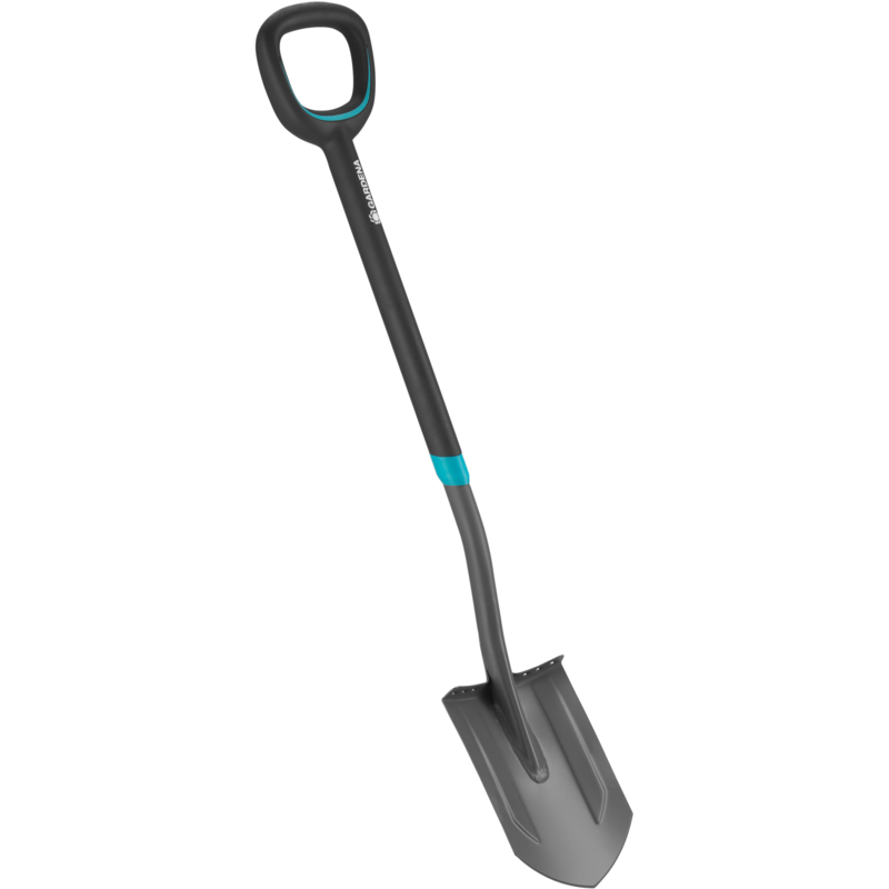 GARDENA ErgoLine Spitz-Spaten, grau/türkis, Länge 117cm