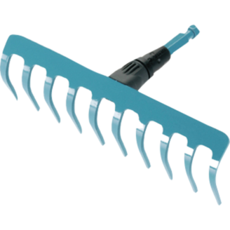 GARDENA combisystem-Rechen, 14 Zinken , türkis, 36cm
