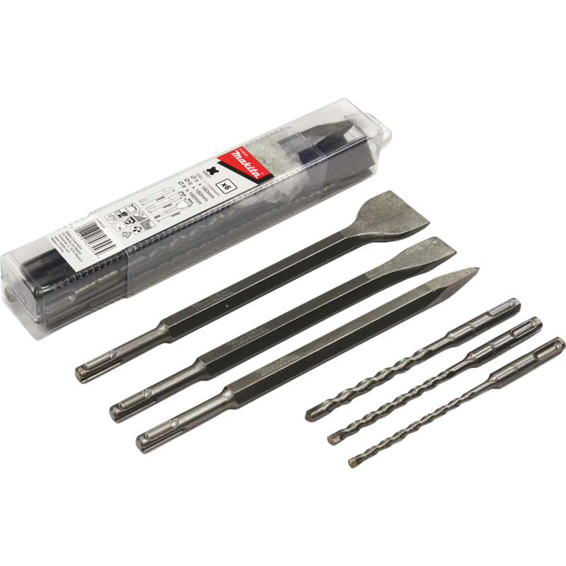 Makita SDS+ Bohrer- und Meißel-Set Meißel- & Bohrer-Satz, 6-teilig