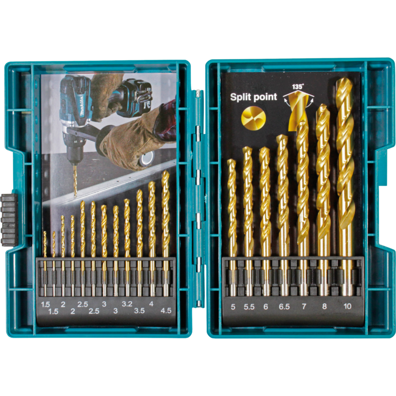 Makita Metallbohrer-Set HSS-Tin, 19-teilig Bohrer-Satz