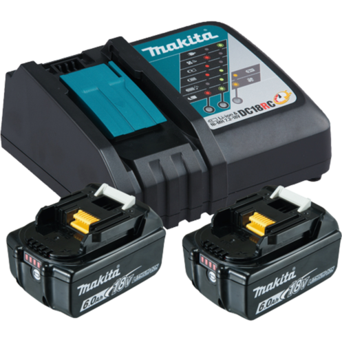 Makita Power Source Kit 18V 6Ah Set, schwarz, 2x Akku BL1860B, 1x