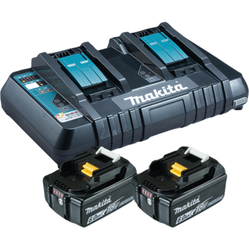 Makita Power Source Kit 18V 6Ah Set, schwarz, 2x Akku BL1860B, 1x Ladegerät