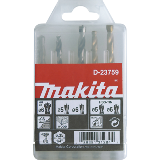 Makita Bohrer-Satz 1/4", 5-teilig