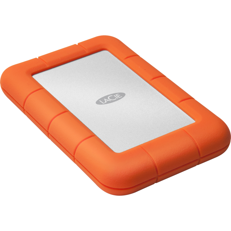 LaCie Rugged Mini 5 TB Festplatte, silber/orange, Micro-USB-B 3.2 Gen 1 (5