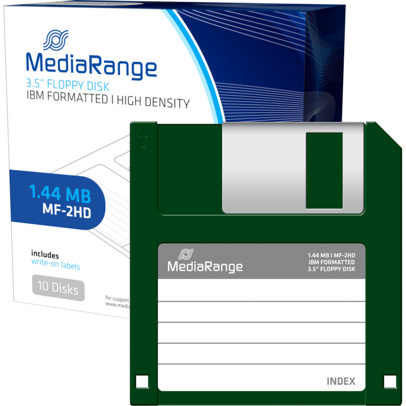 MediaRange Disketten 1,44 MB, schwarz, 10 Stück