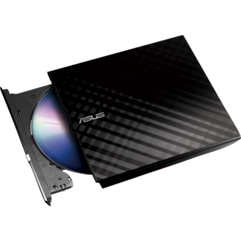 ASUS SDRW-08D2S-U Lite externer DVD-Brenner, schwarz (glänzend), USB 2.0, M-DISC
