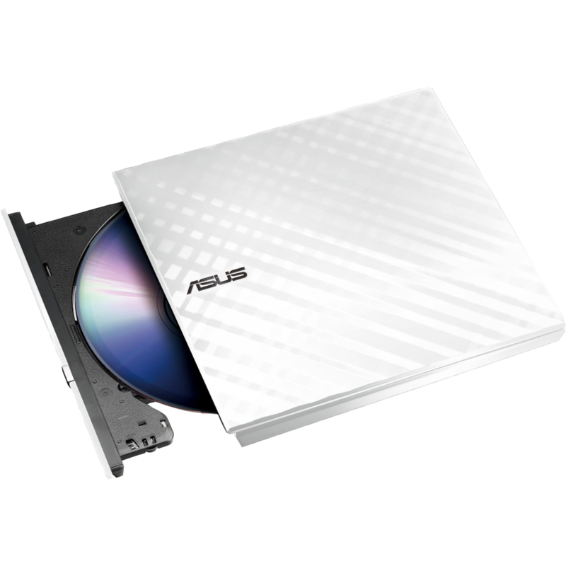 ASUS SDRW-08D2S-U Lite externer DVD-Brenner, weiß (glänzend), USB 2.0, M-DISC