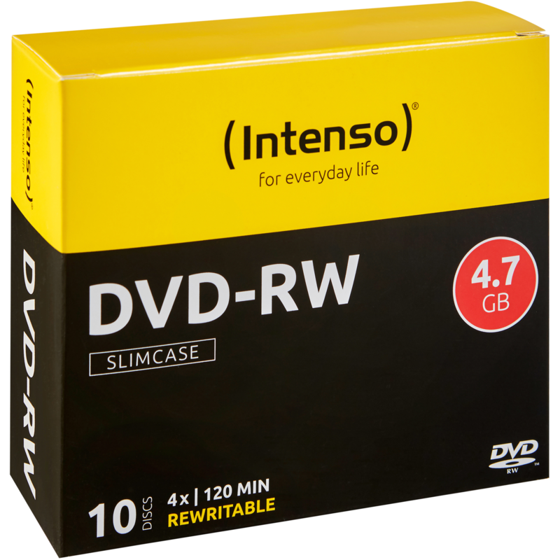 Intenso DVD-RW 4,7 GB DVD-Rohlinge, 4fach, 10 Stück