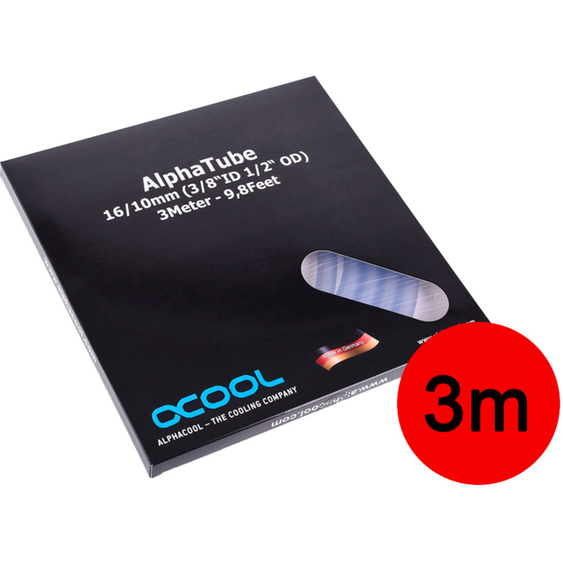 Alphacool Schlauch AlphaTube HF 16/10 (3/8"ID) - Klar 3m, transparent