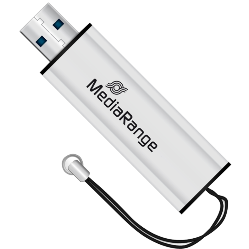 MediaRange 16 GB USB-Stick, silber/schwarz, USB-A 3.2 Gen 1