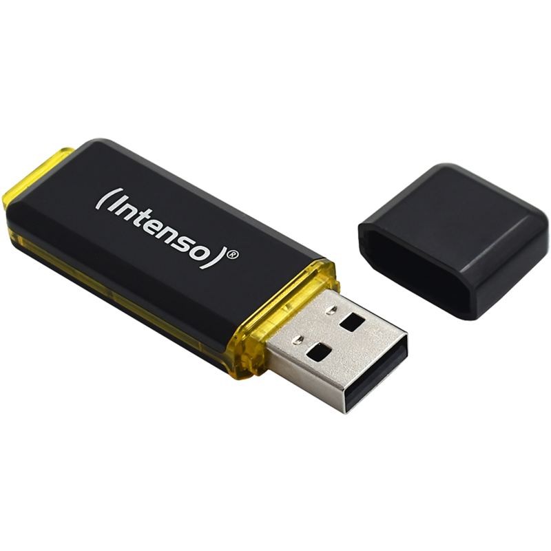 Intenso High Speed Line 64 GB USB-Stick, schwarz/gelb, USB-A 3.2 Gen 2
