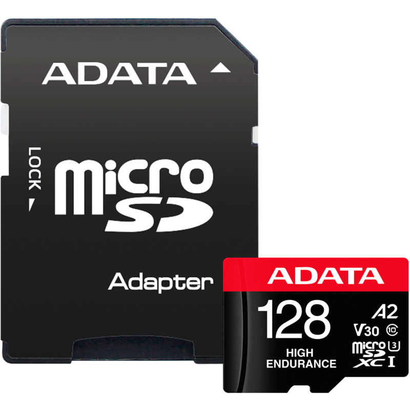 ADATA High Endurance 128 GB microSDXC Speicherkarte, UHS-I U3, Class 10, V30, A2