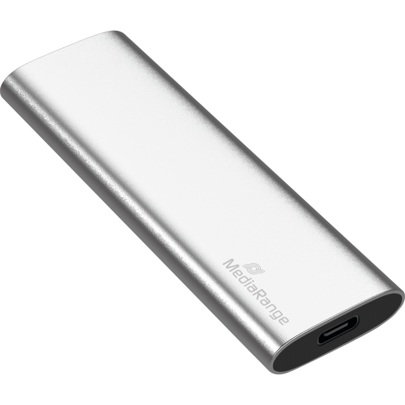 MediaRange 480 GB SSD, silber, USB-C 3.2 Gen 2 (10 Gbit/s)