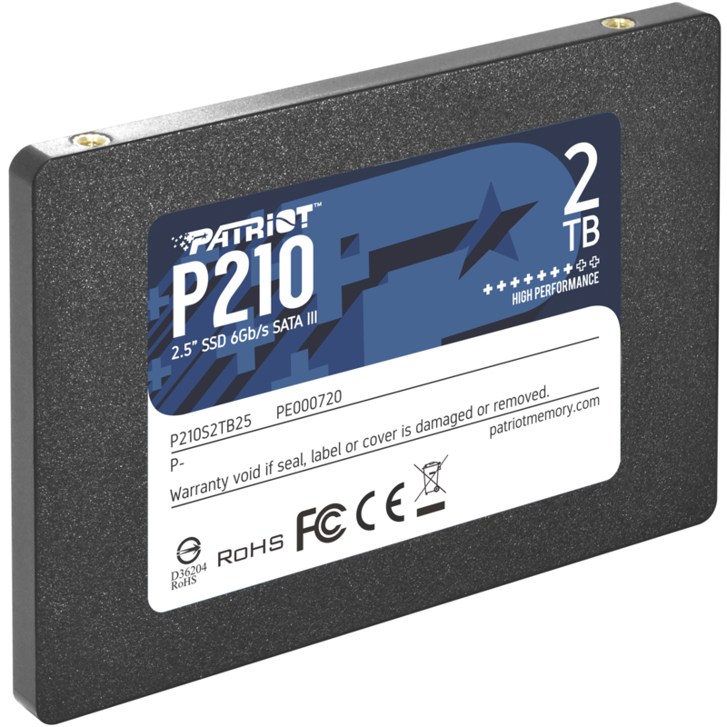 Patriot P210 2 TB SSD, schwarz, SATA 6 Gb/s, 2,5"