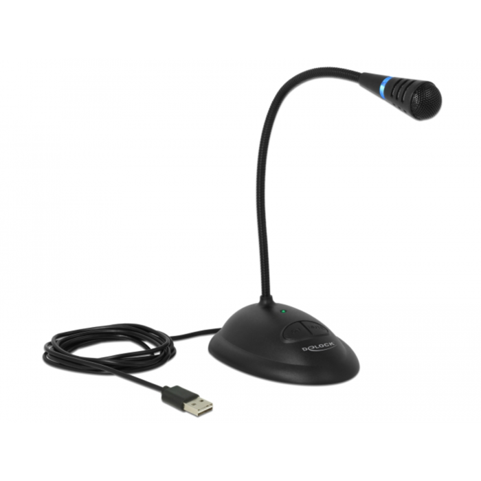 DeLOCK USB Schwanenhals Mikrofon , schwarz