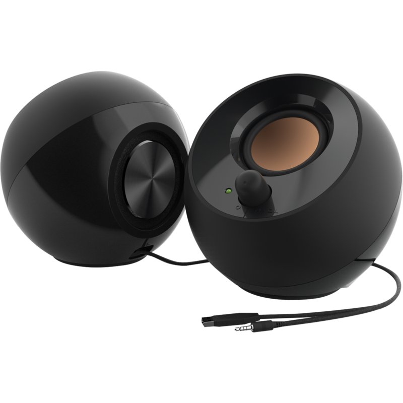 Creative Pebble PC-Lautsprecher, schwarz, Klinke, USB