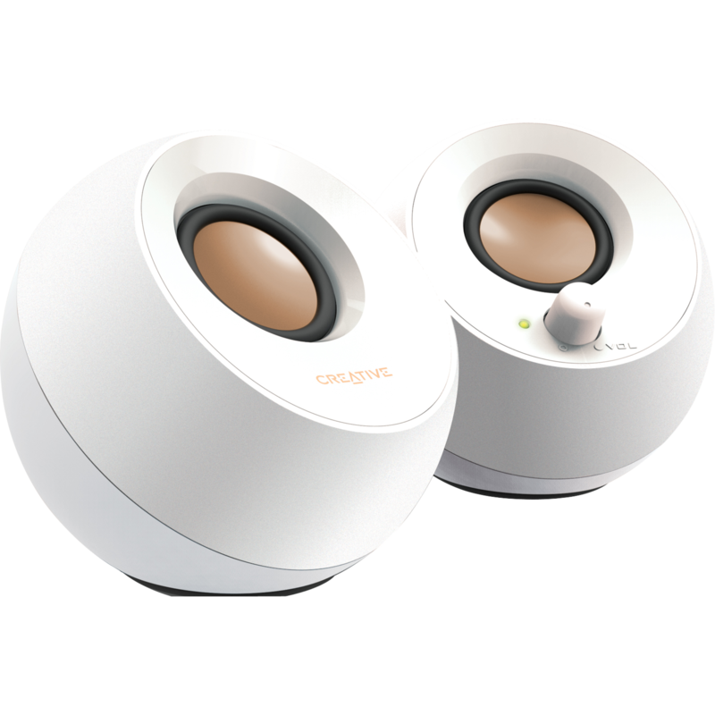 Creative Pebble PC-Lautsprecher, weiß, Klinke, USB