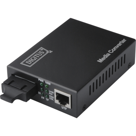 Digitus Fast Ethernet Medienkonverter RJ-45 auf SC-Duplex Konverter, schwarz